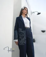 کت شلوار زنانه مدل گل کاغذی - Image 5