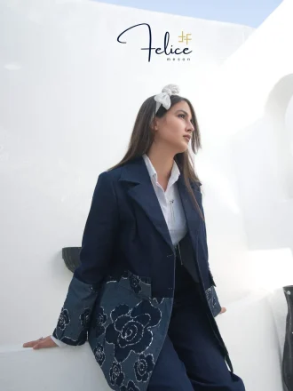 کت شلوار زنانه مدل گل کاغذی