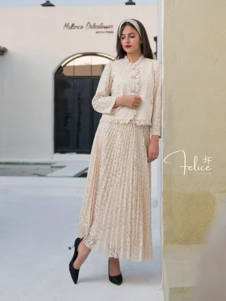 کت دامن مدل دانتل پلیسه