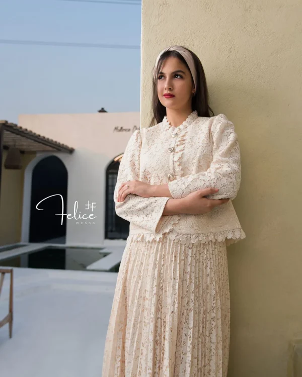 کت دامن مدل دانتل پلیسه - Image 4