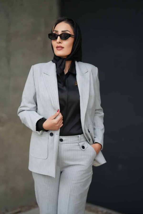 کت و شلوار دیپلمات طوسی - Image 2